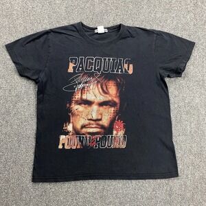 Vintage‎ Team Pacquiao Shirt Adults Medium Black Pound 4 Pound Pacman Mens
